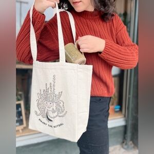 The Sylvie Tote 100% Cotton Canvas, Coffee Brand